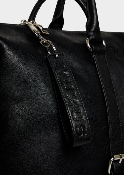 BLACK "VOYAGER" LEATHER BAG