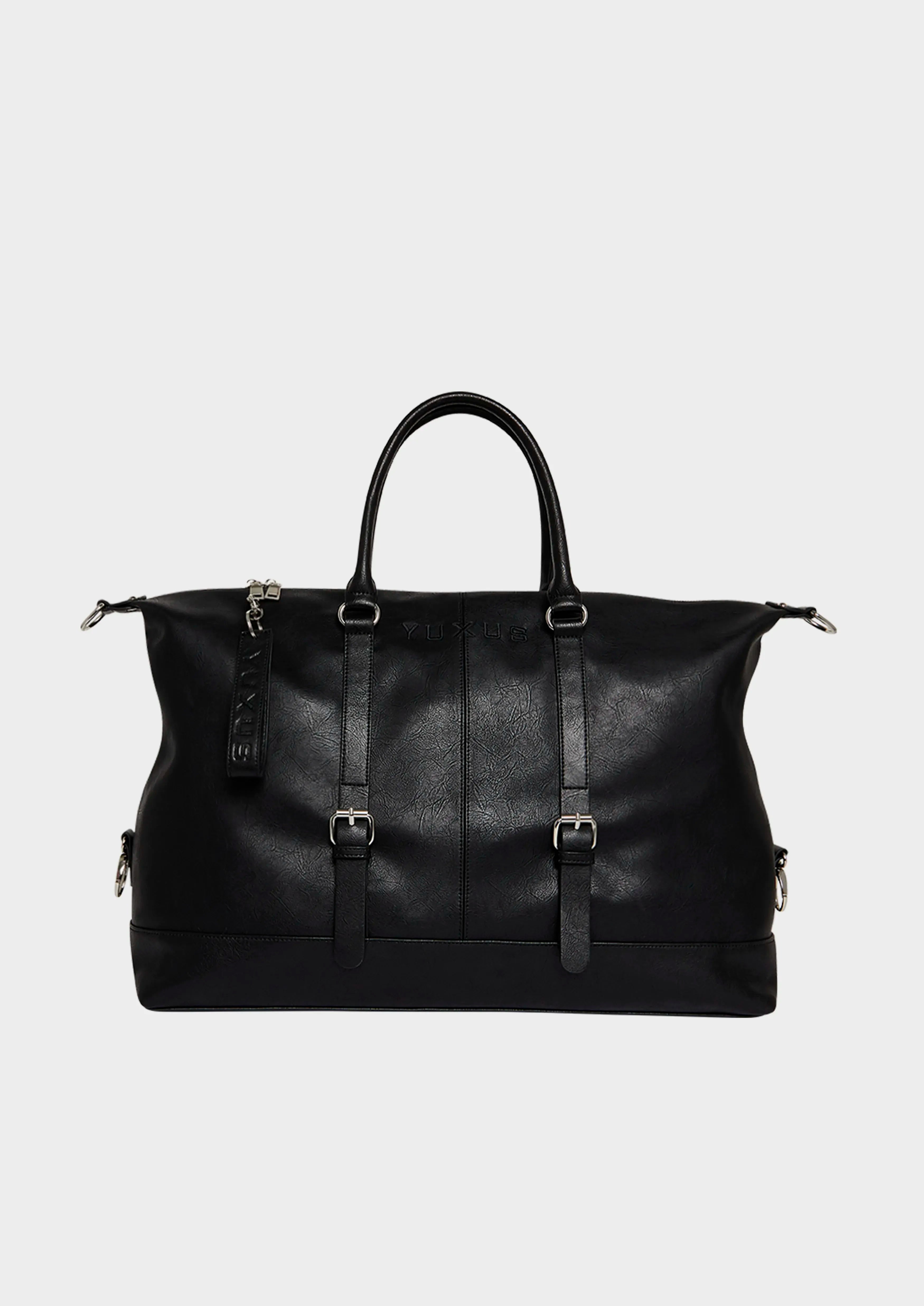 BLACK "VOYAGER" LEATHER BAG