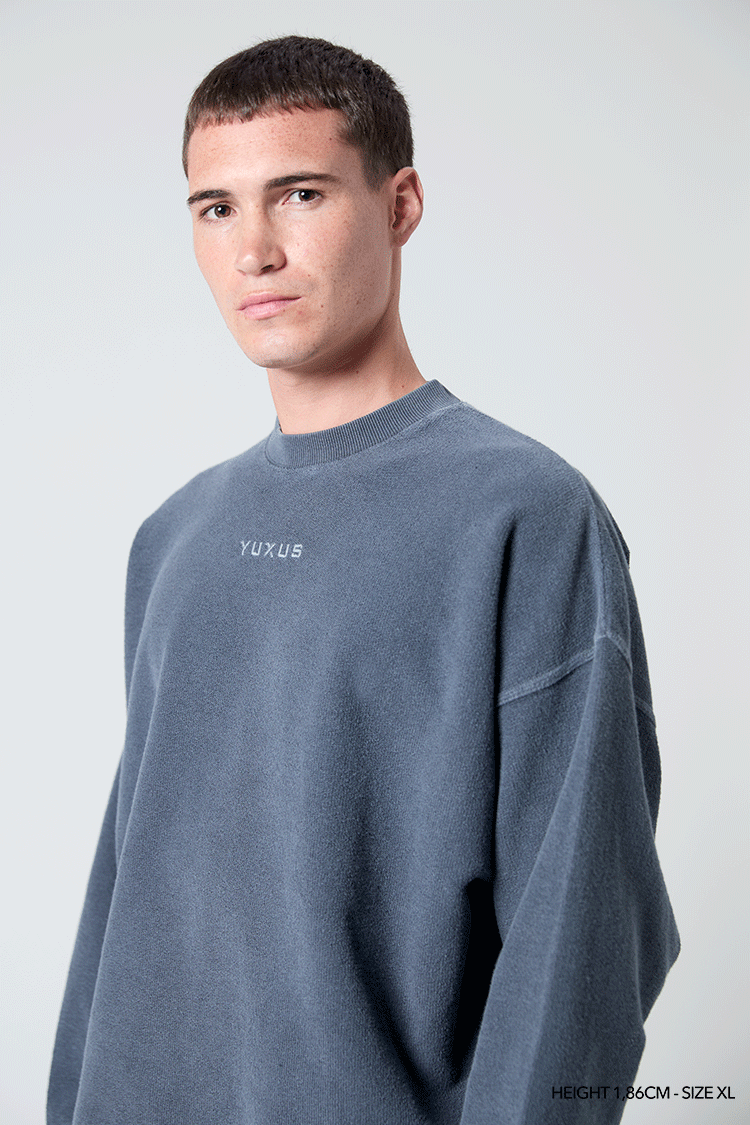 INDIGO "CRONOS" REVERSE CREWNECK